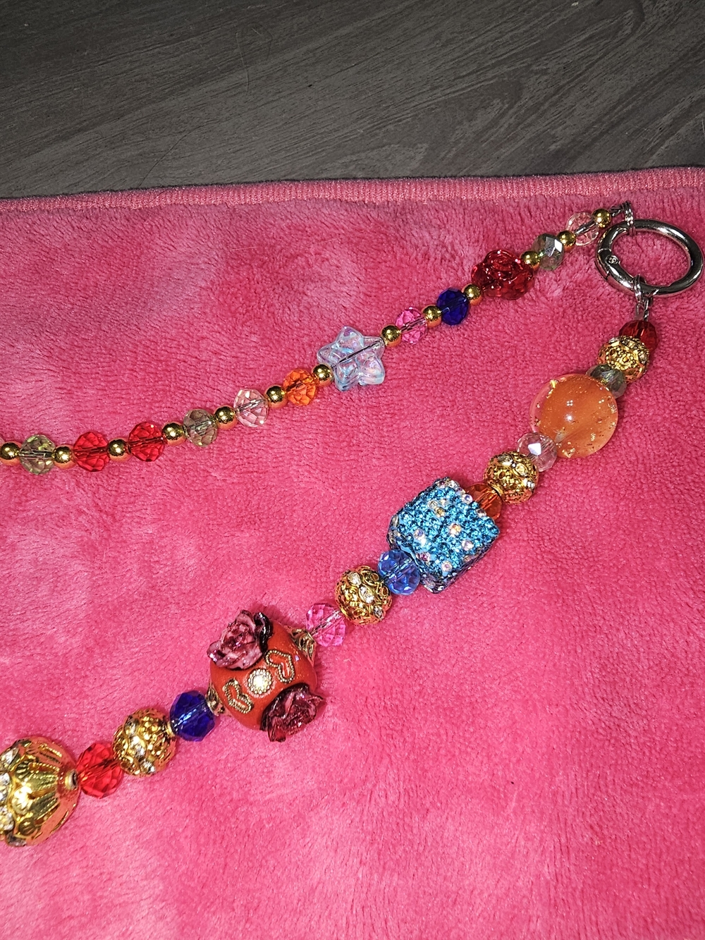 Colorful Multicolor Beaded Statement Bagcharm - Picture 6 of 9